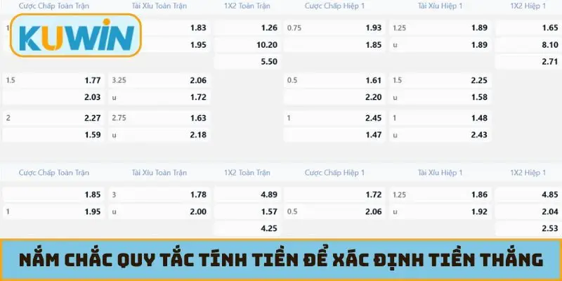 Nắm chắc quy tắc tính tiền để xác định tiền thắng